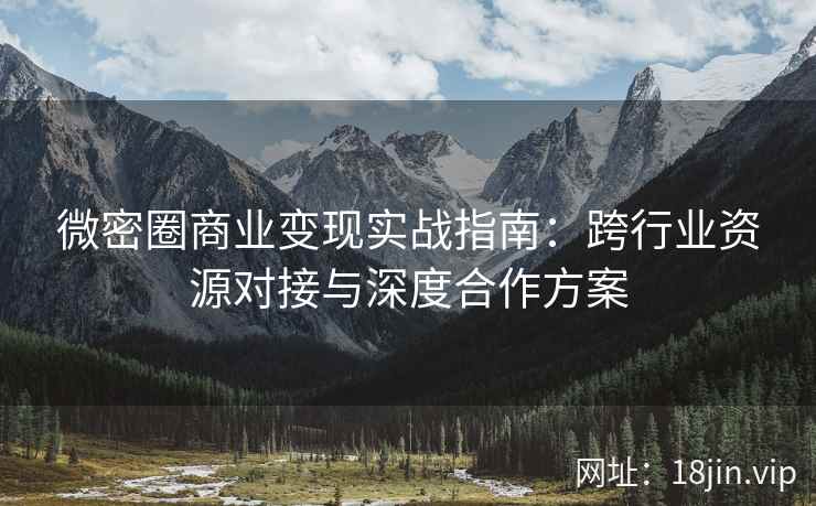 微密圈商业变现实战指南：跨行业资源对接与深度合作方案